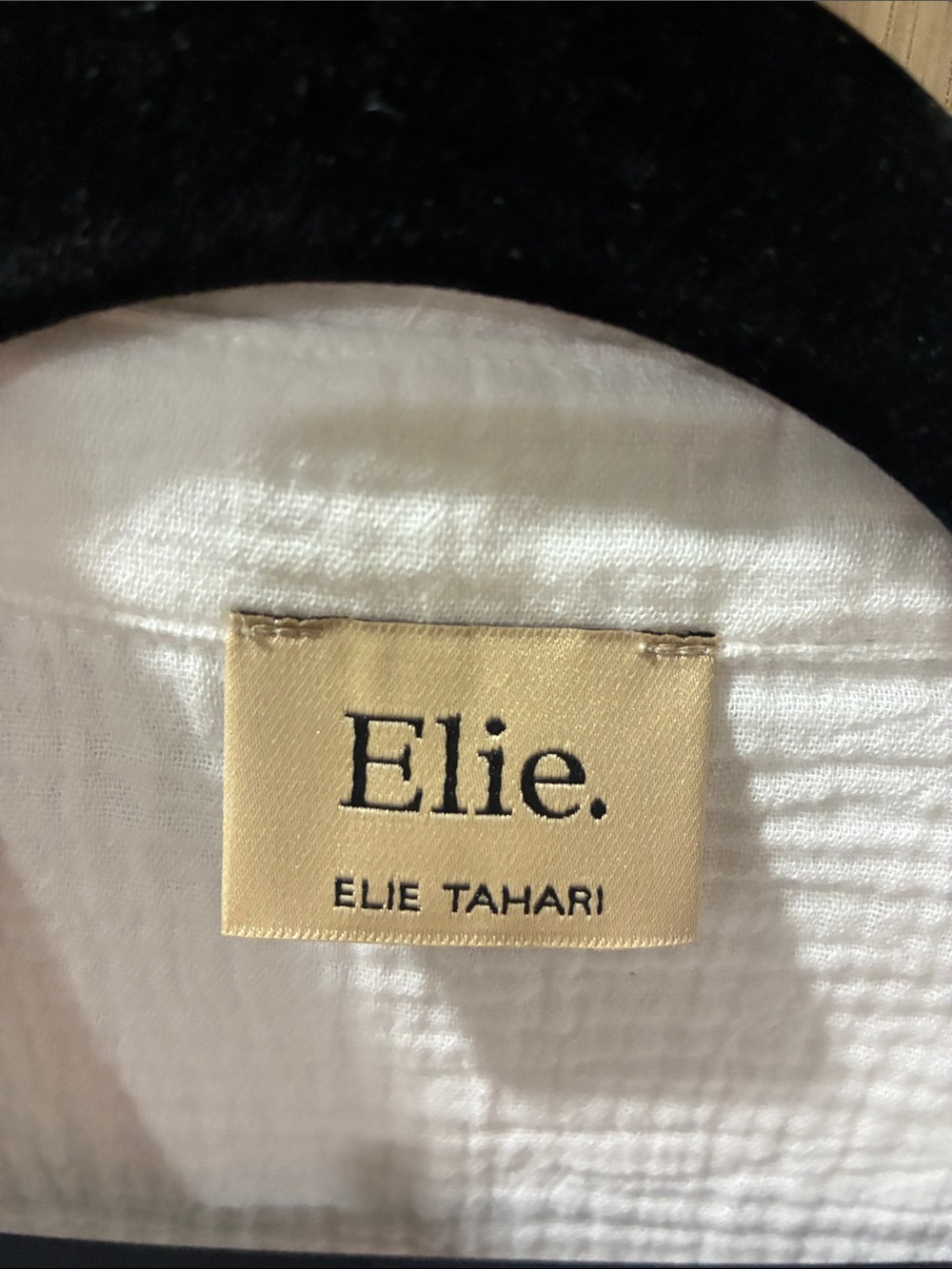 Elie Tahari White Textured Cotton Button-Down Shirt - Picture 13 of 14
